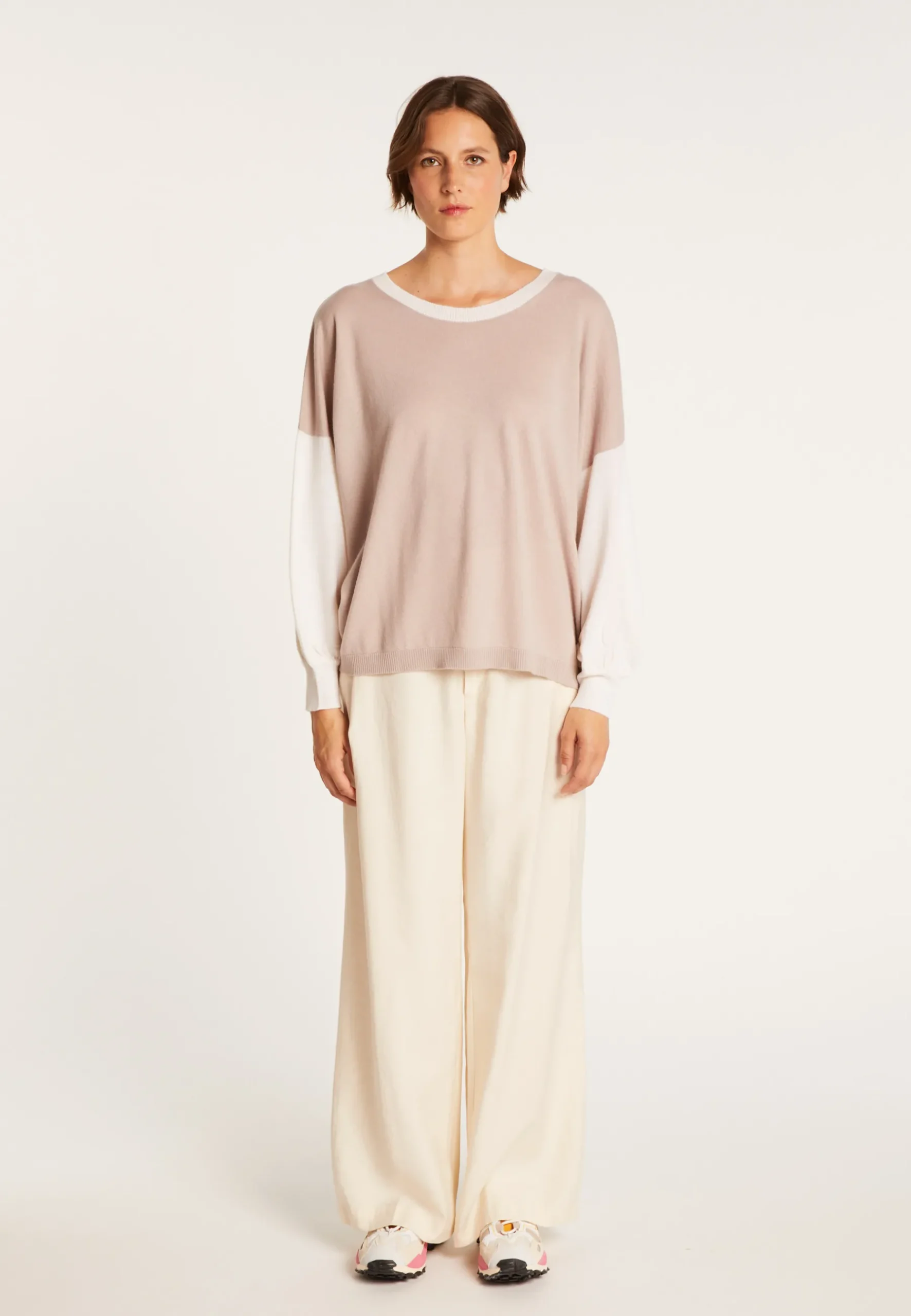 Montagut Pulls-Pull ample en cachemire light - Maya 13-Beige moyen