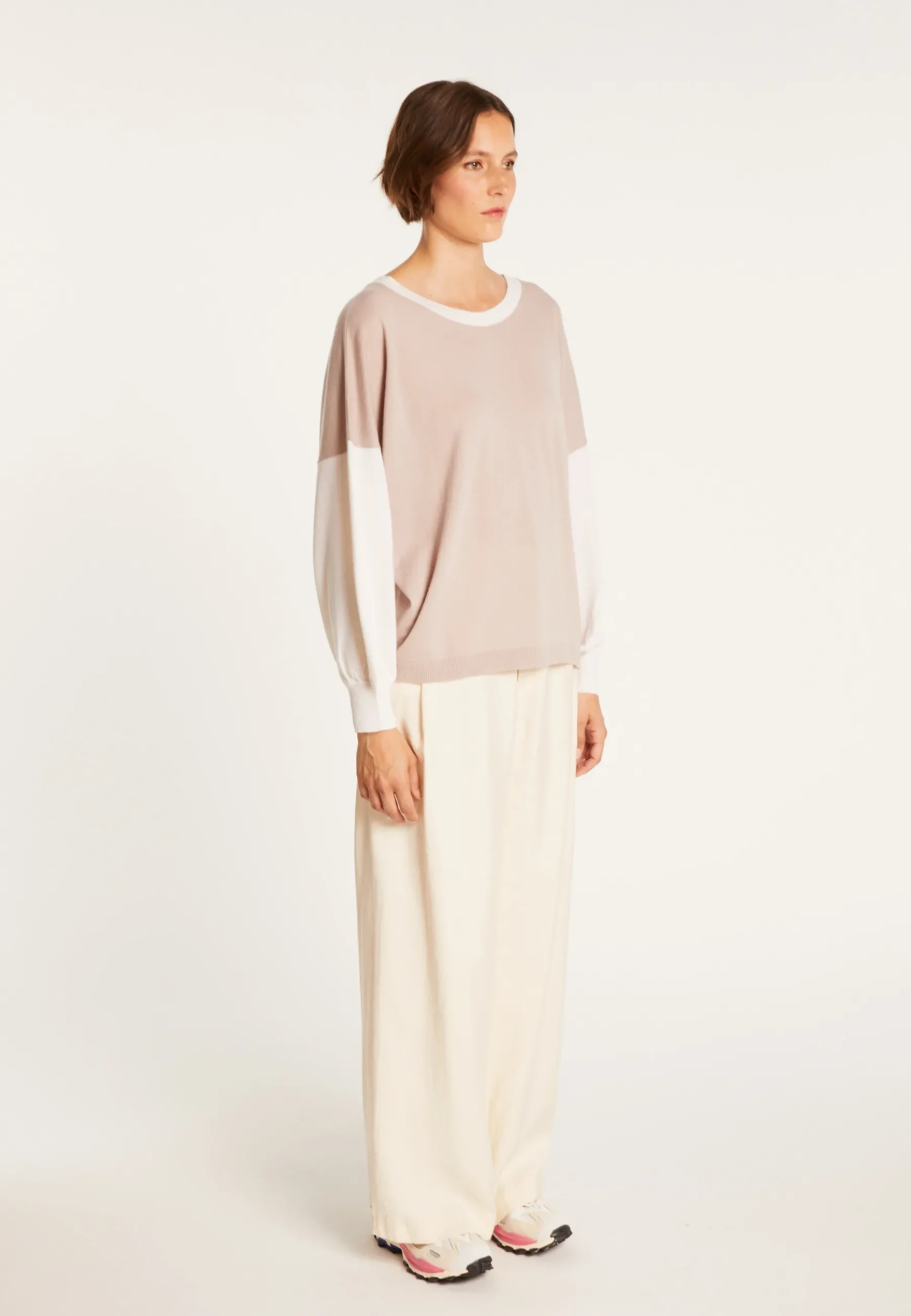 Montagut Pulls-Pull ample en cachemire light - Maya 13-Beige moyen