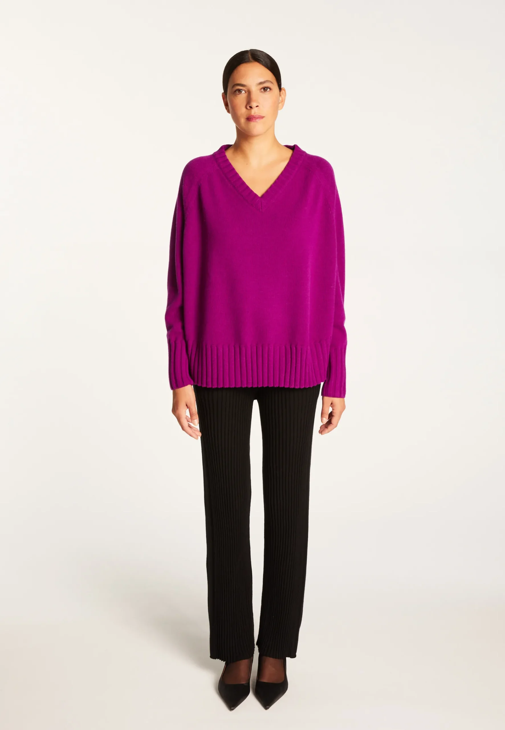 Montagut Pulls-Pull ample en laine - Vivienne 17-Violet