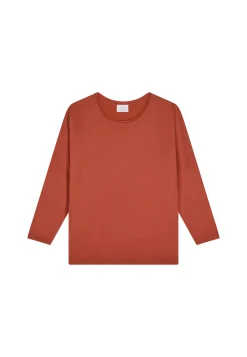 Montagut Les Incontournables-Pull ample fin en laine mérinos - Azel 92-Rouille