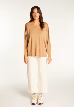 Montagut Pulls | Les Incontournables-Pull ample fin en laine mérinos - Azel 88-Camel