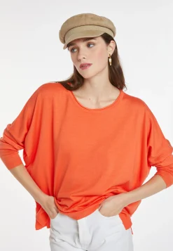 Montagut Pulls | Les Incontournables-Pull ample fin en laine mérinos - Azel 15-Orange