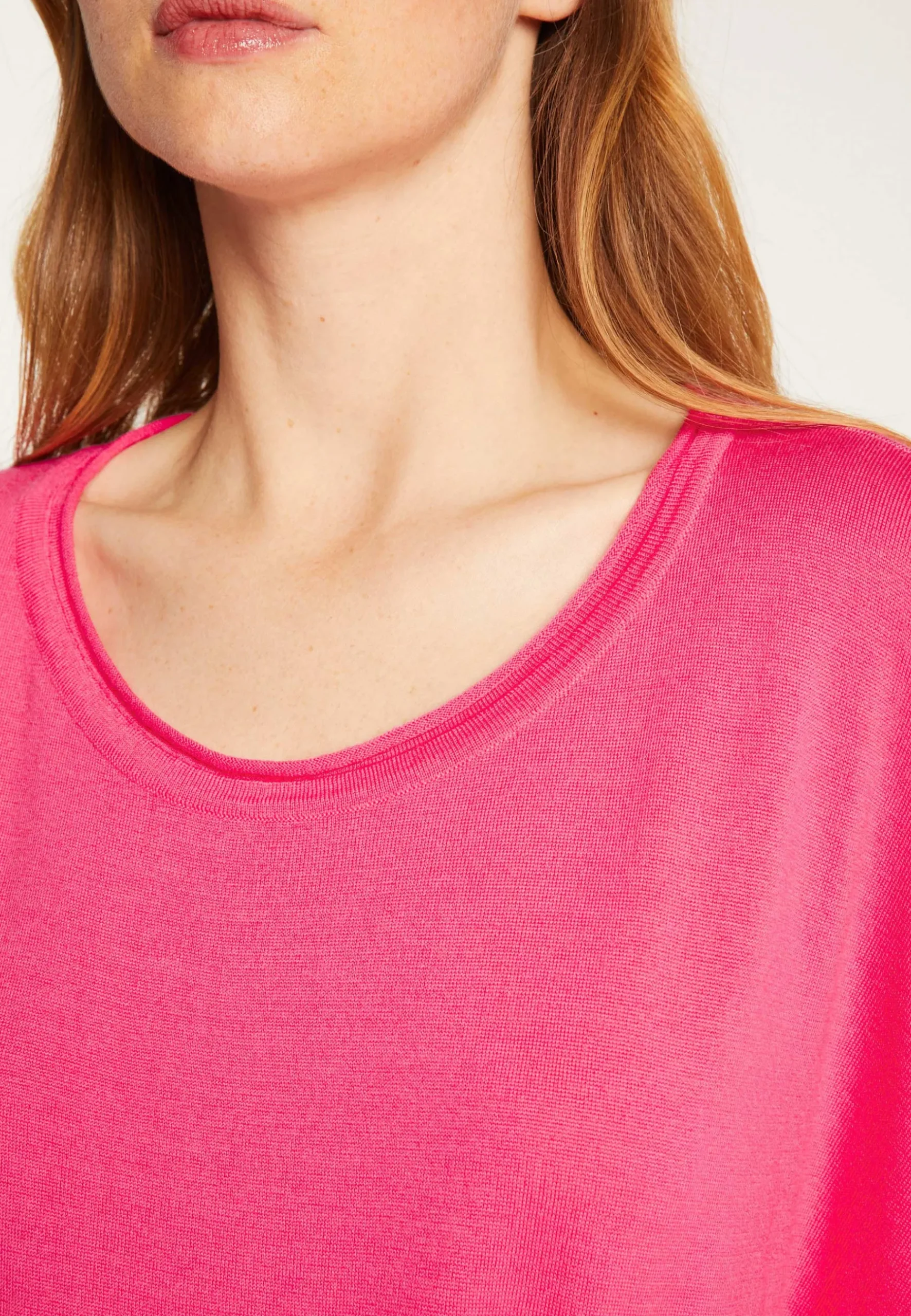 Montagut Pulls | Les Incontournables-Pull ample fin en laine mérinos - Azel 91-Fuchsia