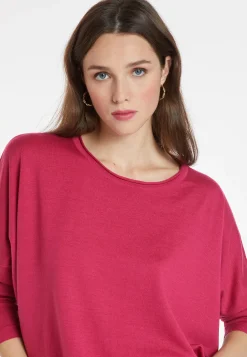 Montagut Pulls | Les Incontournables-Pull ample fin en laine mérinos - Azel 26-Rose foncé