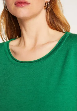 Montagut Les Incontournables-Pull ample fin en laine mérinos - Azel 22-Vert moyen
