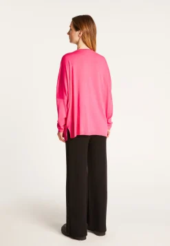 Montagut Pulls | Les Incontournables-Pull ample fin en laine mérinos - Azel 91-Fuchsia
