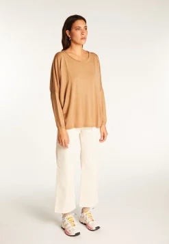 Montagut Pulls | Les Incontournables-Pull ample fin en laine mérinos - Azel 88-Camel