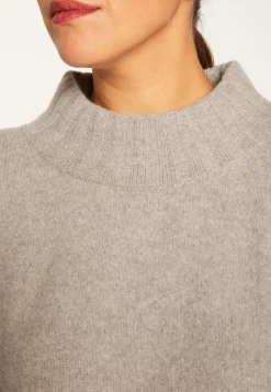 Montagut Les Incontournables-Pull ample manches courtes en cachemire - Virginia 09-Gris moyen