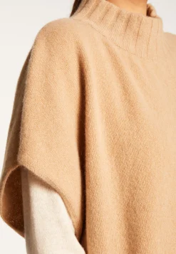 Montagut Les Incontournables-Pull ample manches courtes en cachemire - Virginia 88-Camel