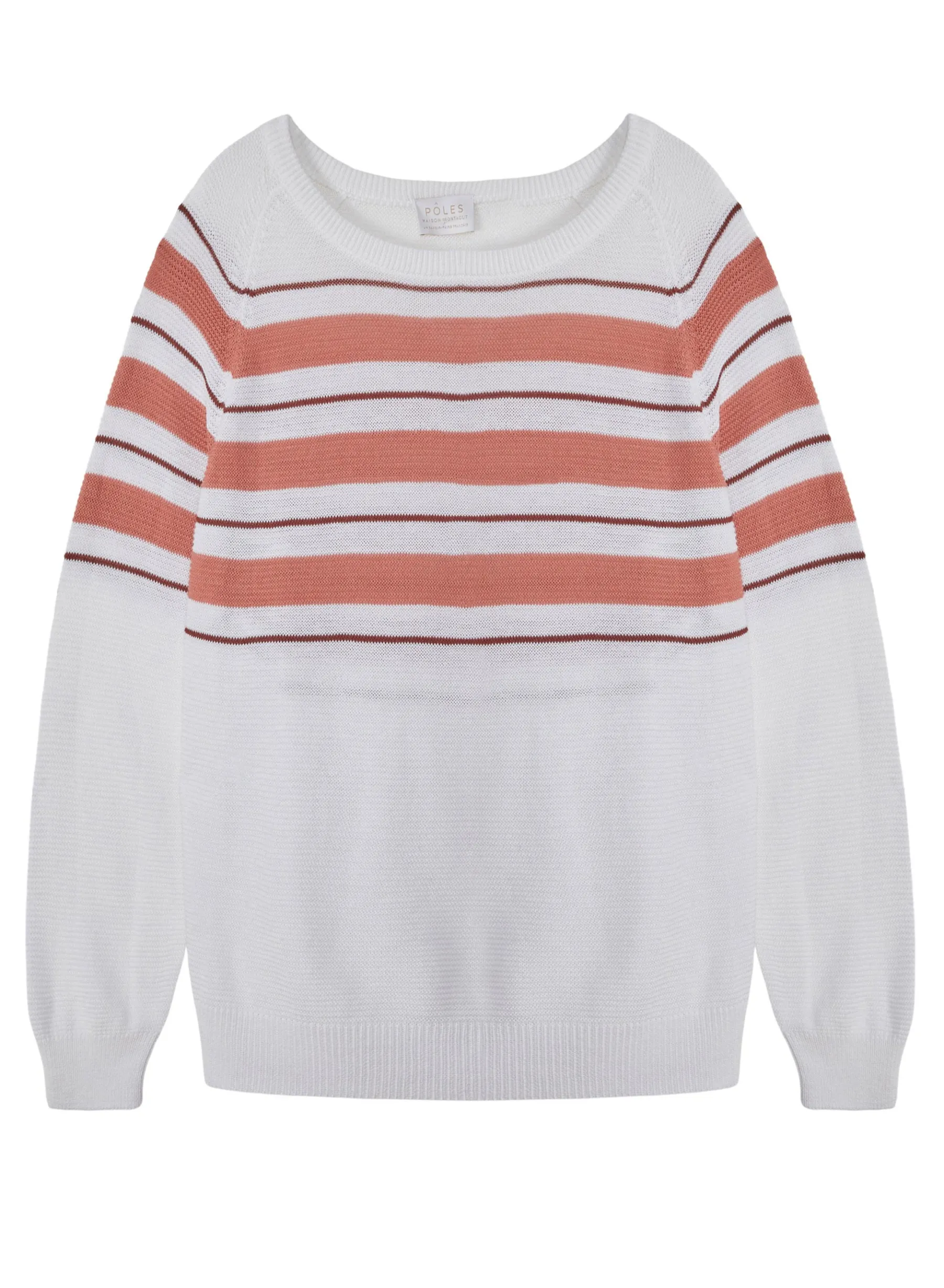 Montagut Pulls-Pull ample rayé en lin flammé - Tael 02-Blanc
