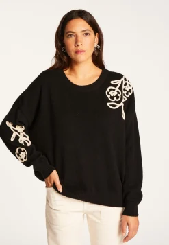 Montagut Pulls-Pull avec broderie en laine et cachemire - Rachel 86-Multicolore