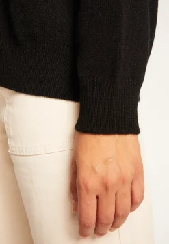 Montagut Pulls-Pull avec broderie en laine et cachemire - Rachel 01-Noir