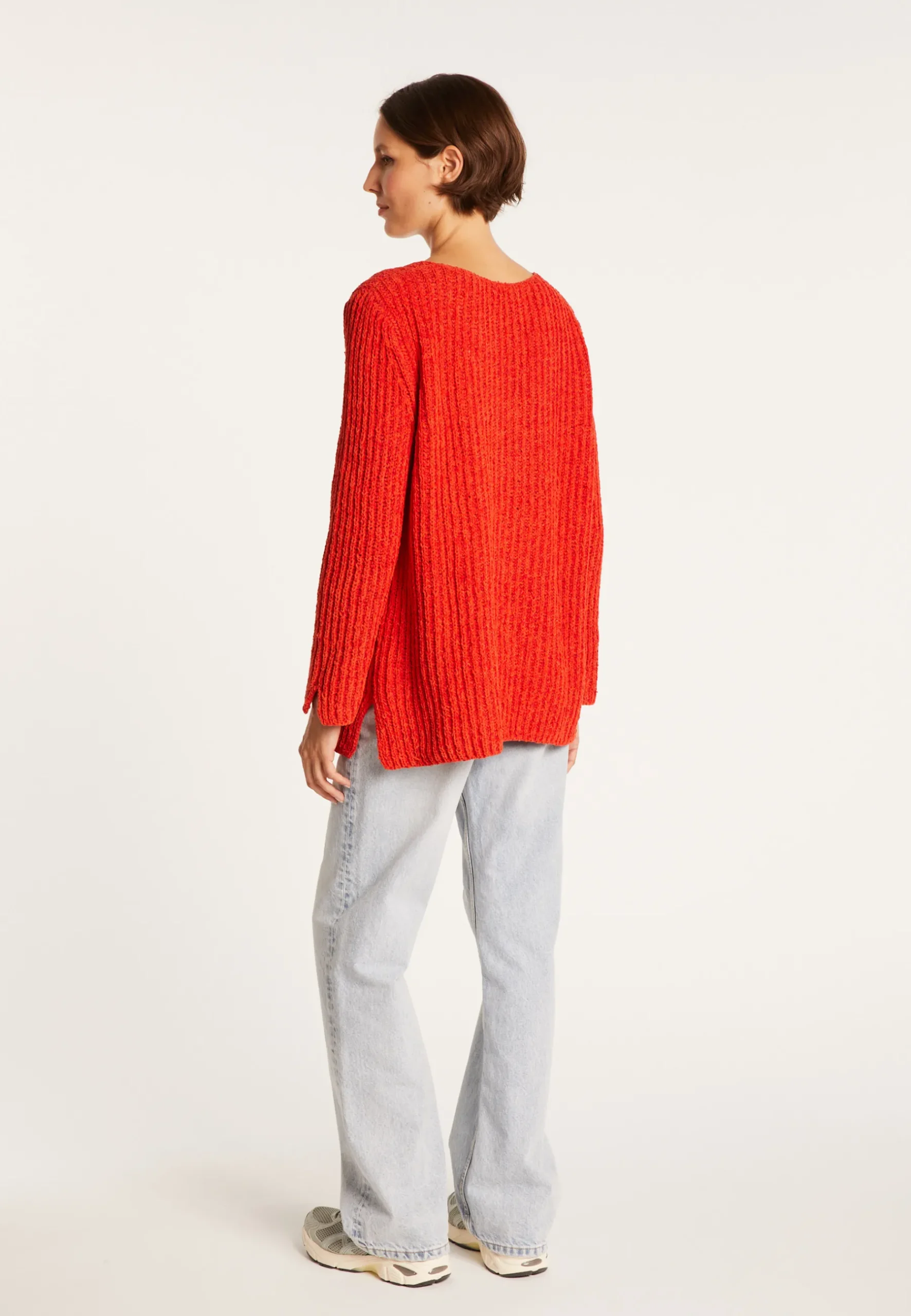 Montagut Pulls-Pull avec fentes en soie laine velours - Bonnou 52-Rouge