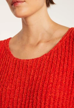 Montagut Pulls-Pull avec fentes en soie laine velours - Bonnou 52-Rouge