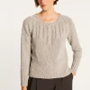 Montagut Pulls-Pull avec torsades en soie laine velours - Bahamas 11-Gris clair