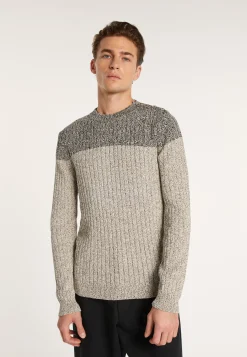 Montagut Pulls-Pull bicolore en coton - Bertrand 11-Gris clair