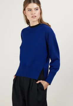 Montagut Pulls-Pull bicolore en laine - Gimmie 48-Bleu roi