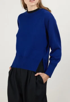 Montagut Pulls-Pull bicolore en laine - Gimmie 48-Bleu roi