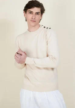 Montagut Pulls-Pull boutonné en coton - Bonze 12-Beige clair