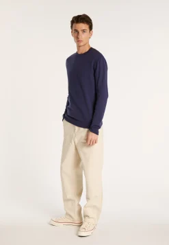 Montagut Pulls-Pull boutonné en coton - Bonze 05-Bleu marine