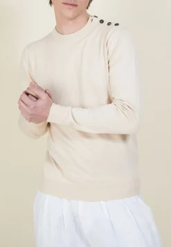 Montagut Pulls-Pull boutonné en coton - Bonze 12-Beige clair