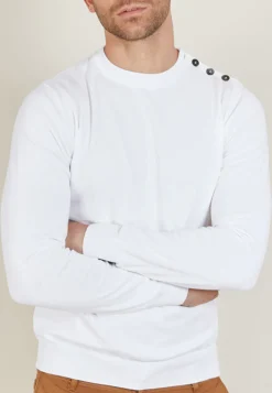 Montagut Pulls-Pull boutonné en coton - Bonze 02-Blanc