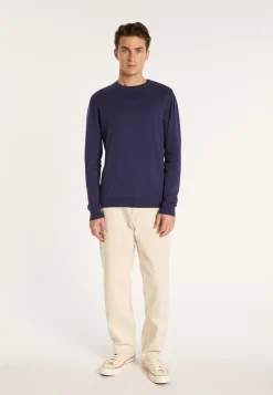 Montagut Pulls-Pull boutonné en coton - Bonze 05-Bleu marine