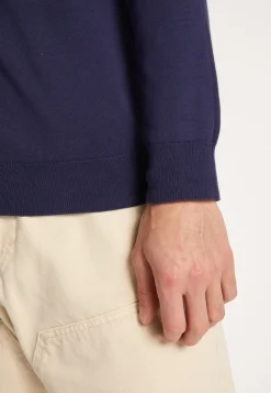 Montagut Pulls-Pull boutonné en coton - Bonze 05-Bleu marine