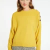 Montagut Pulls-Pull boutonné laine et cachemire - Charlie 89-Moutarde