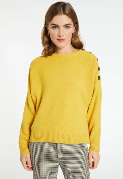 Montagut Pulls-Pull boutonné laine et cachemire - Charlie 89-Moutarde