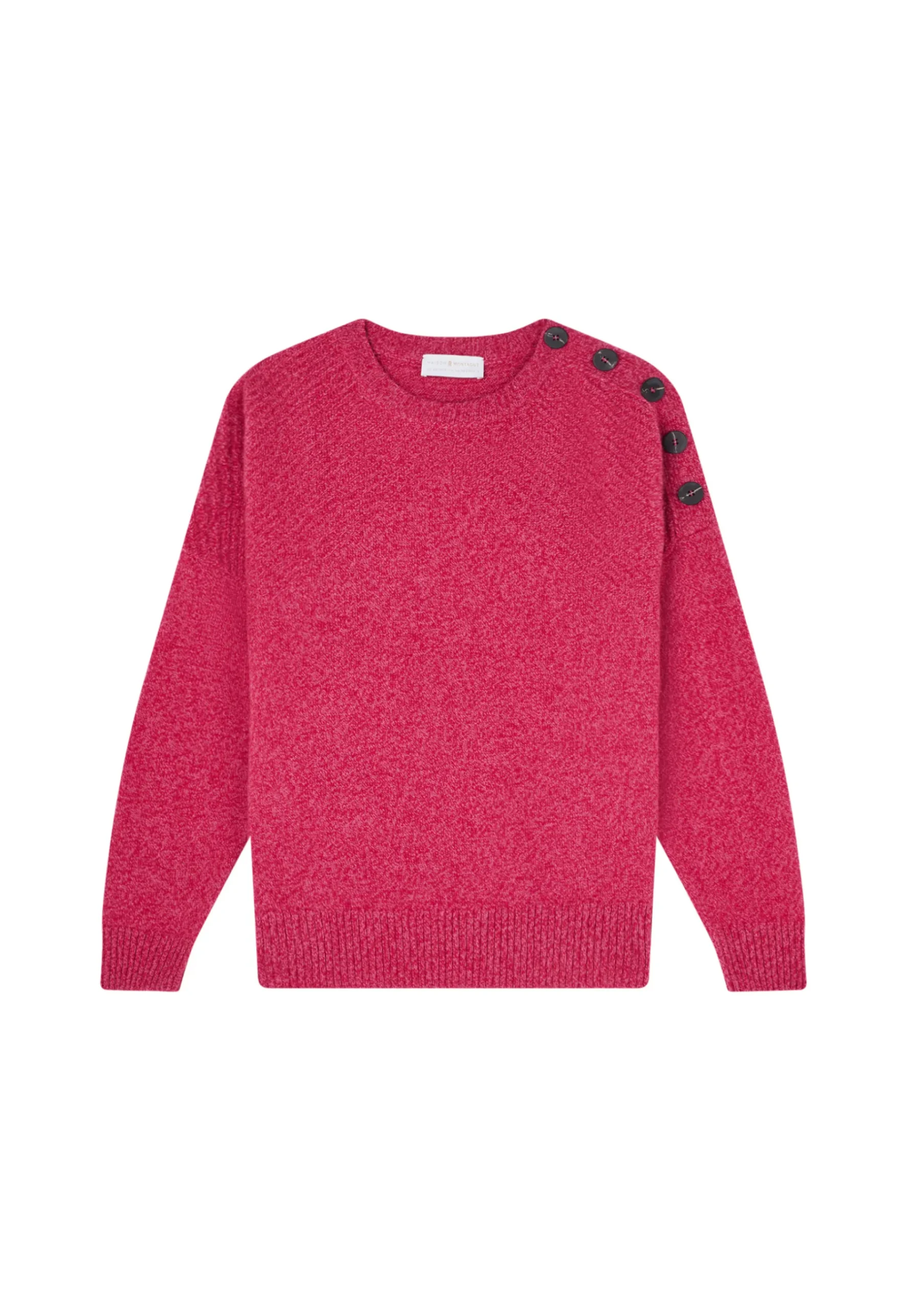 Montagut Pulls-Pull boutonné laine et cachemire - Charlie 26-Rose foncé