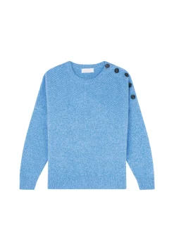 Montagut Pulls-Pull boutonné laine et cachemire - Charlie 06-Bleu moyen