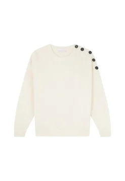Montagut Pulls-Pull boutonné laine et cachemire - Charlie 82-Ecru