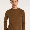 Montagut Pulls-Pull cachemire 4 fils boutons épaules - Fernand 07-Marron