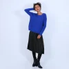 Montagut Pulls-Pull cachemire boutons dos - Becky 48-Bleu roi