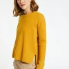 Montagut Pulls-Pull cachemire boutons dos - Becky 89-Moutarde