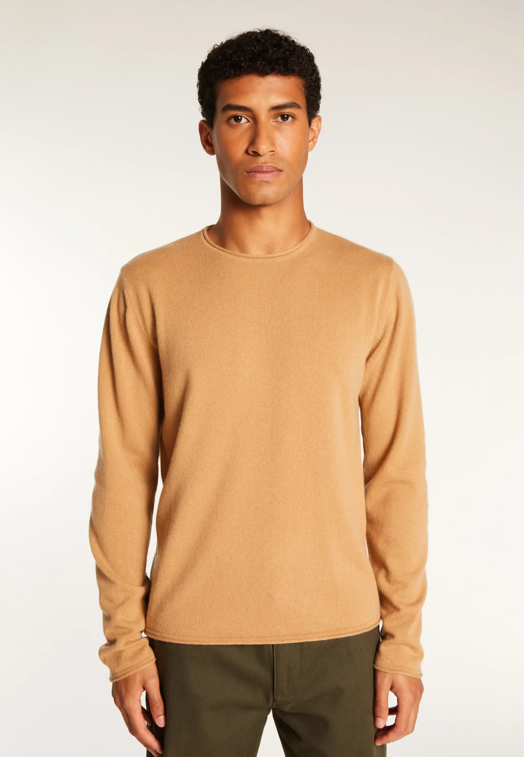 Montagut Pulls-Pull cachemire col rond - Ernesto 88-Camel