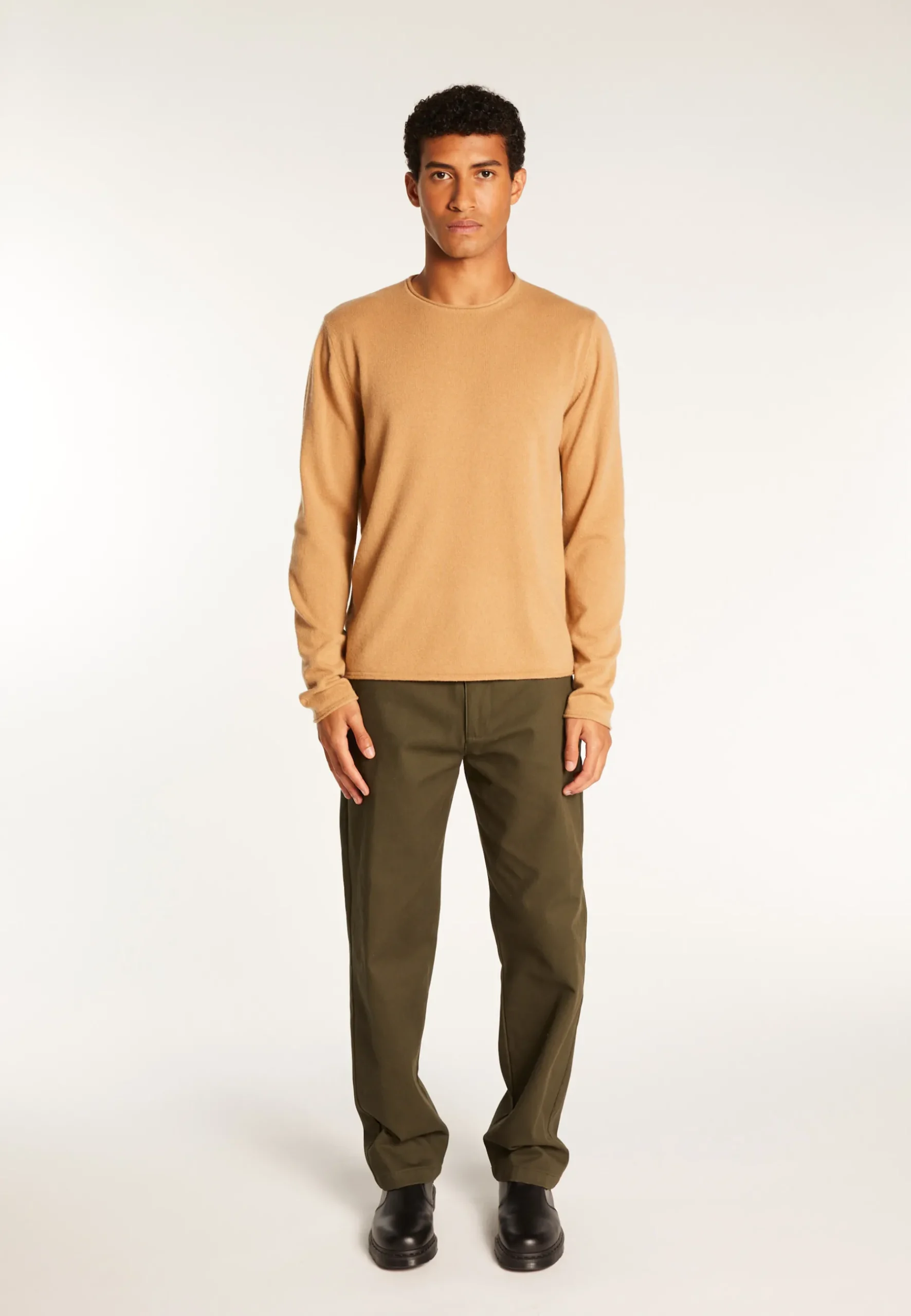Montagut Pulls-Pull cachemire col rond - Ernesto 88-Camel