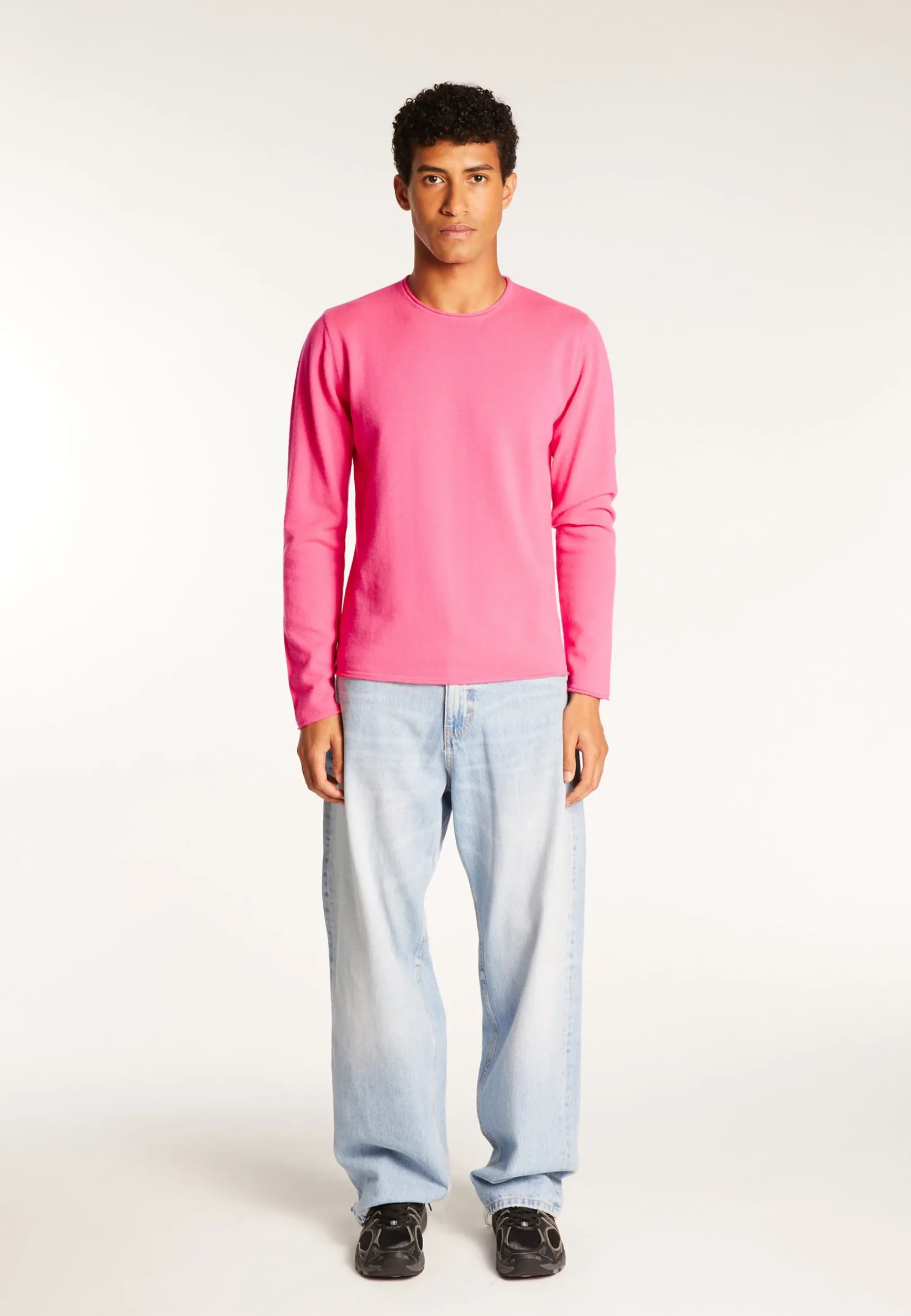 Montagut Pulls-Pull cachemire col rond - Ernesto 91-Fuchsia