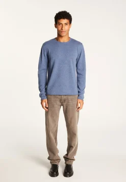 Montagut Pulls-Pull cachemire col rond - Ernesto 95-Bleu denim
