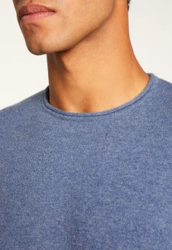 Montagut Pulls-Pull cachemire col rond - Ernesto 95-Bleu denim