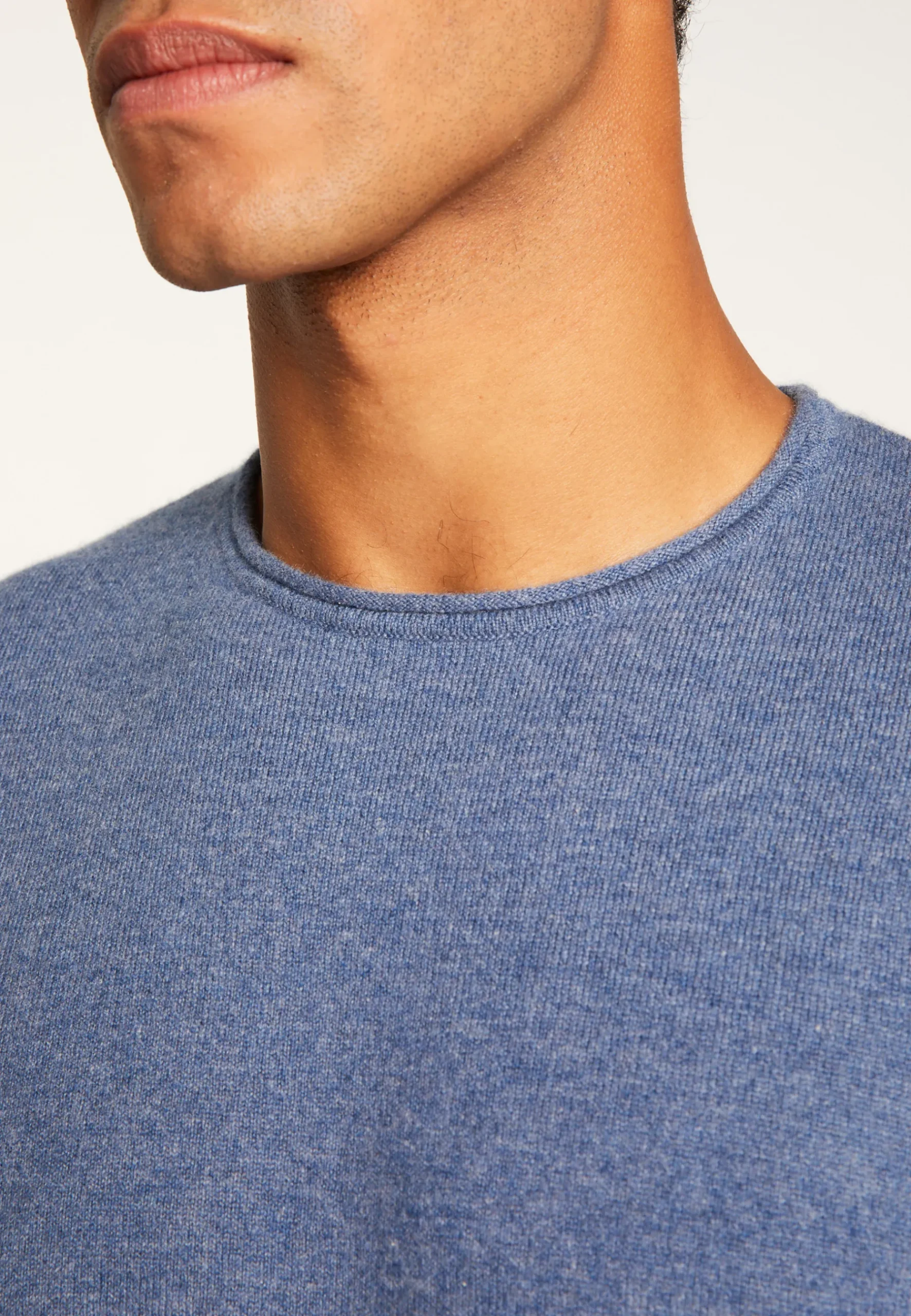 Montagut Pulls-Pull cachemire col rond - Ernesto 95-Bleu denim