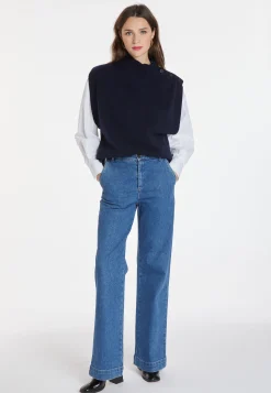 Montagut Les Incontournables-Pull cachemire et laine - Anika 05-Bleu marine
