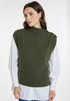 Montagut Les Incontournables-Pull cachemire et laine - Anika 83-Kaki