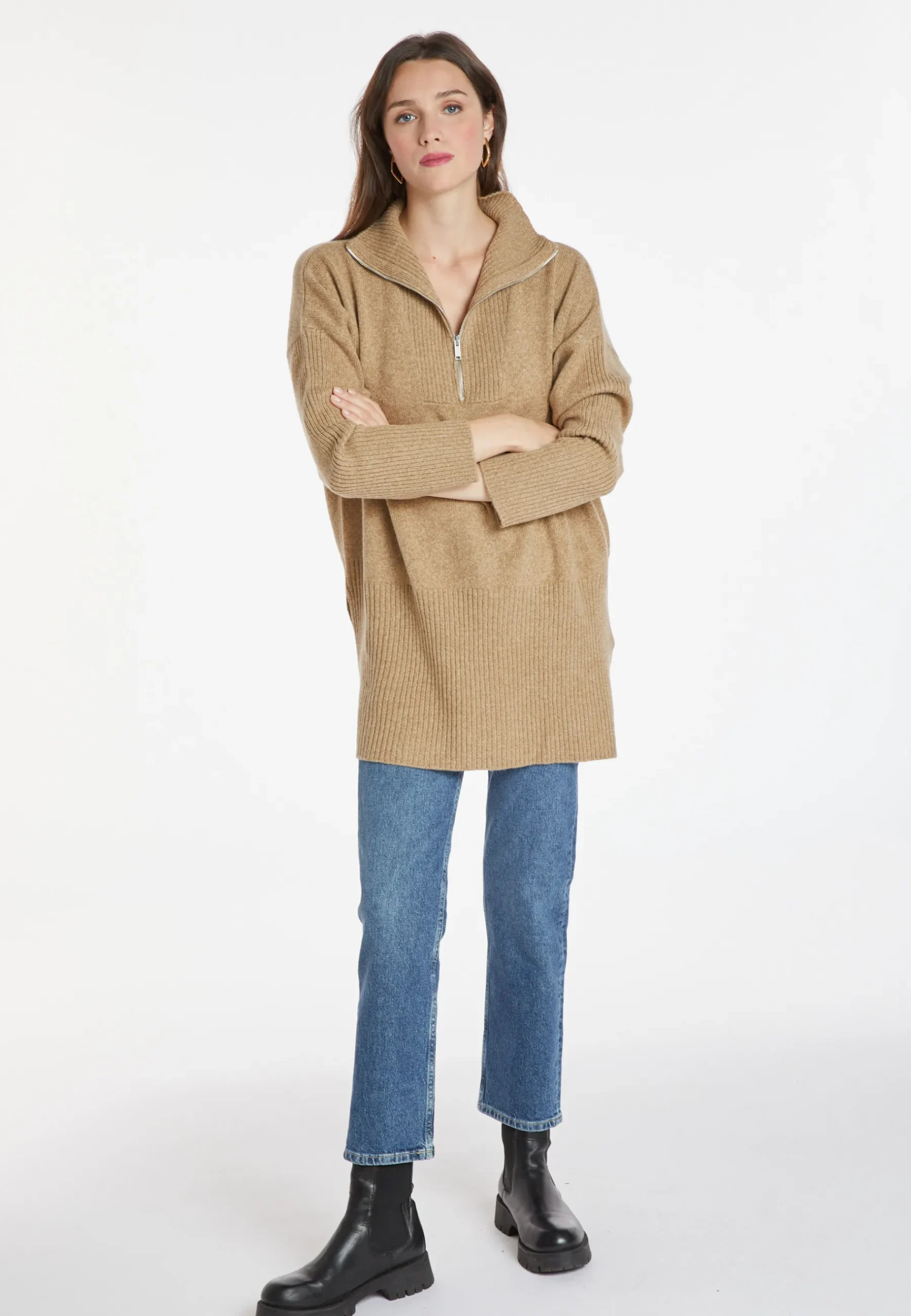 Montagut Pulls-Pull cachemire et laine - Charlotte 88-Camel