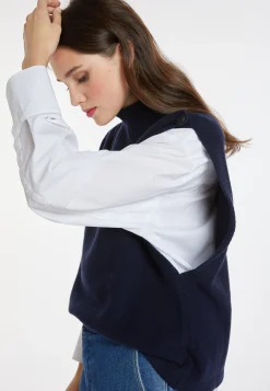 Montagut Les Incontournables-Pull cachemire et laine - Anika 05-Bleu marine