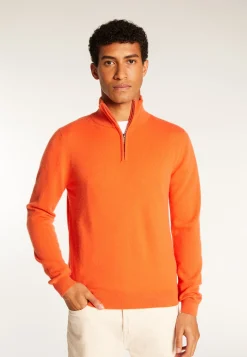 Montagut Pulls-Pull camionneur en cachemire - Emile 15-Orange