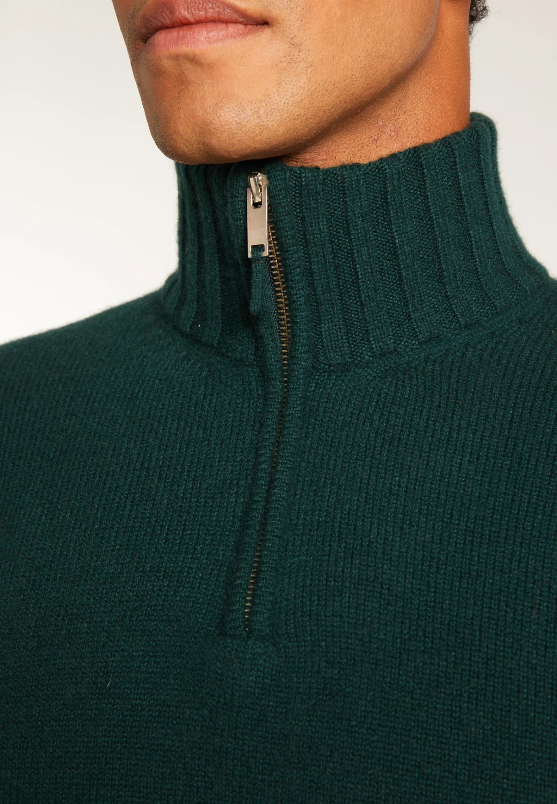 Montagut Pulls-Pull camionneur en cachemire 6 fils - Emiliano duo 21-Vert foncé