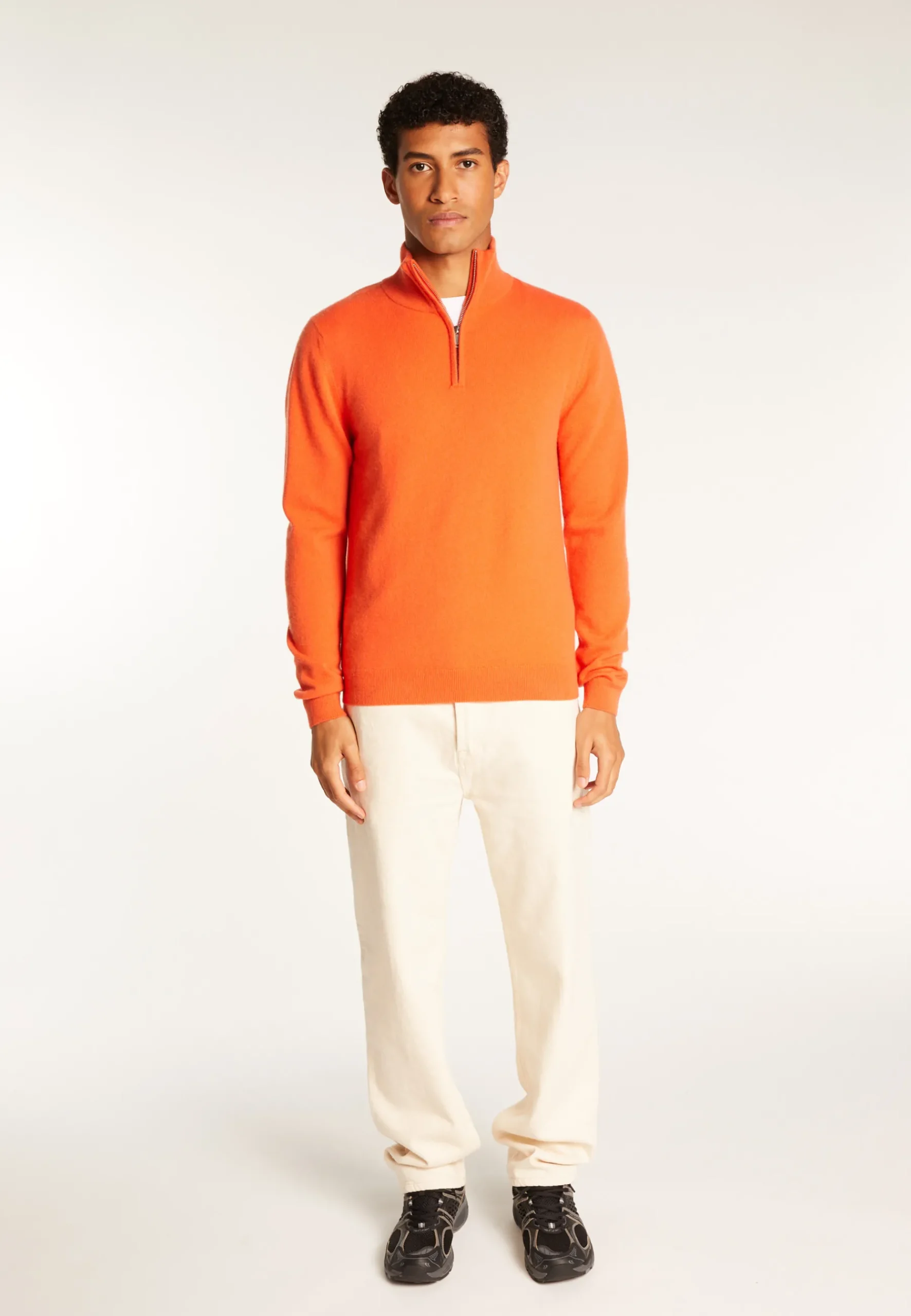 Montagut Pulls-Pull camionneur en cachemire - Emile 15-Orange