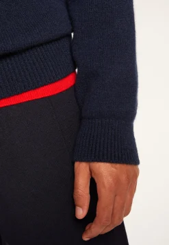 Montagut Pulls-Pull camionneur en cachemire 6 fils - Emiliano duo 05-Bleu marine
